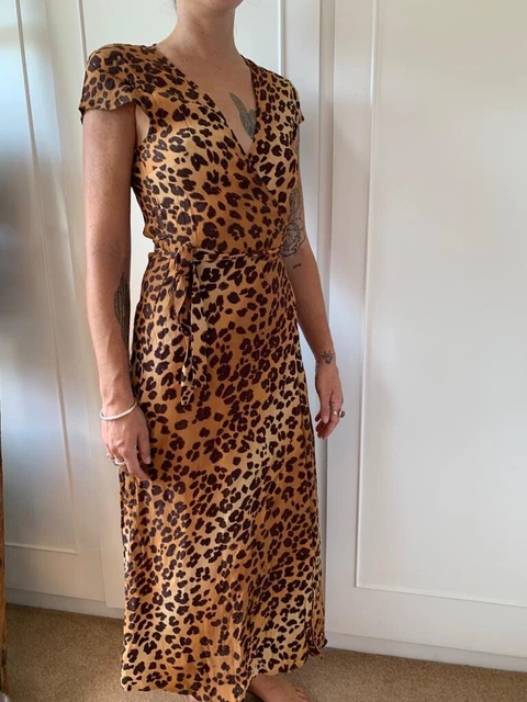 & OTHER STORIES Leopard Print Wrap Midi Dress Size 36 (UK 8-10) 35.00 -  PicClick UK