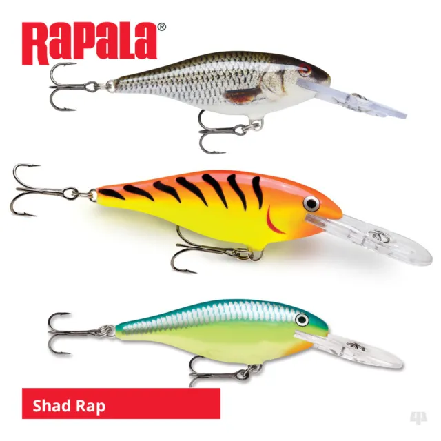 Rapala Shad Rap Lures - Pike Perch Trout Salmon Chub Zander Bass Fishing Tackle