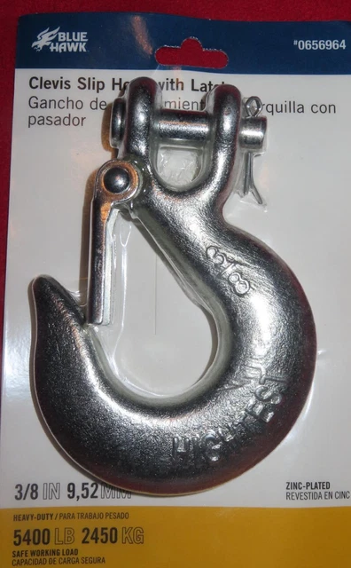 Blue Hawk Clevis Hook With Latch 3/8 Inch 5400Lb Nip 656964