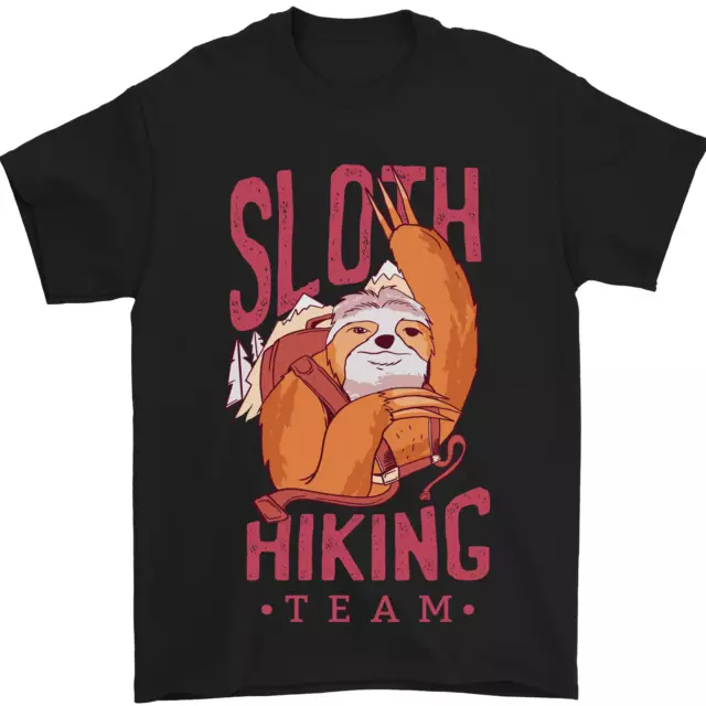 T-shirt da uomo Sloth Hiking Team Trekking Rambling divertente 100% cotone