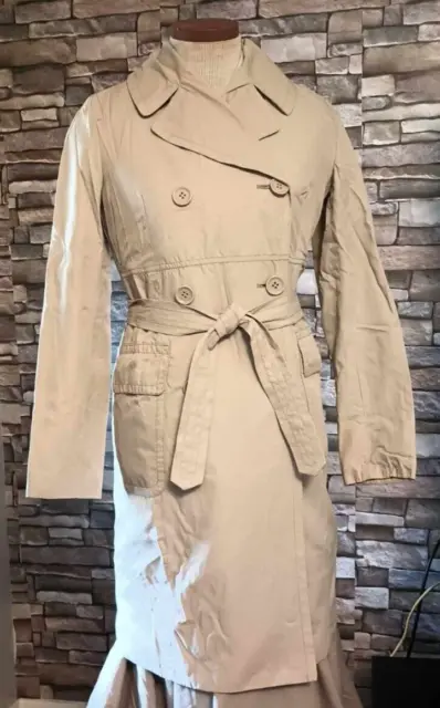 Kenneth Cole Reaction Women's Beige double breasted Short trench Coat Size XS
