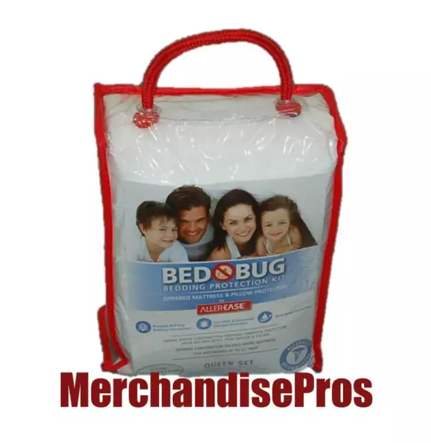 Bed Bug Bedding Protection Kit Protects Queen Bed Mattress & Pillows  New!