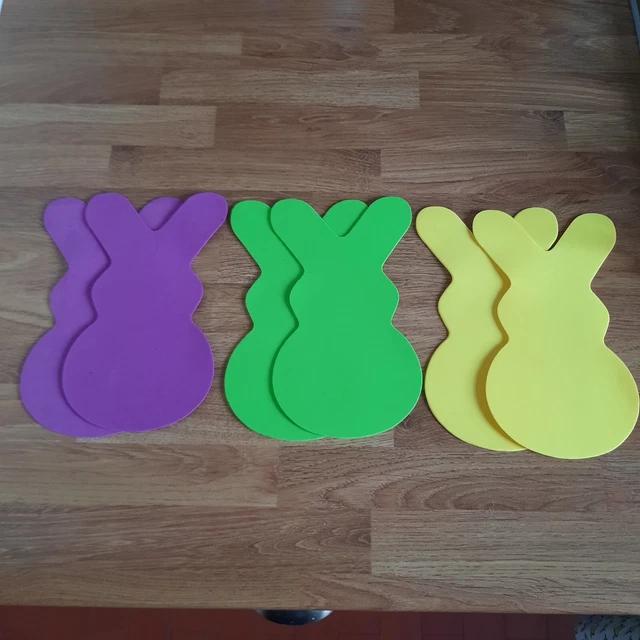 Paquete de 6 formas de espuma de conejo de Pascua decoración artesanal