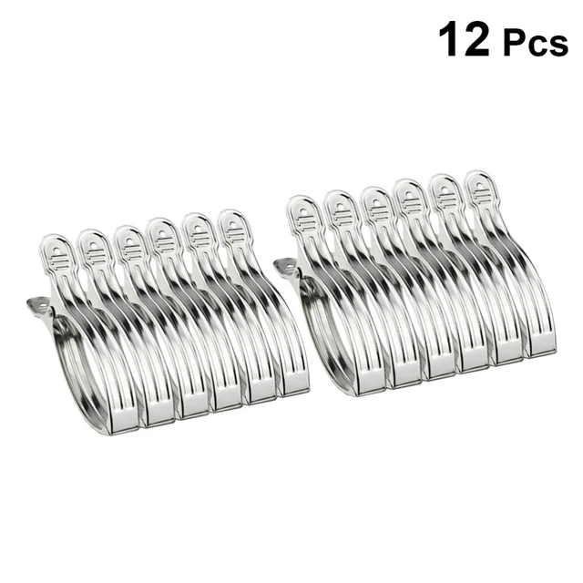12 PIEZAS Edredón de acero inoxidable percha a prueba de viento Ropa Pin Colgador