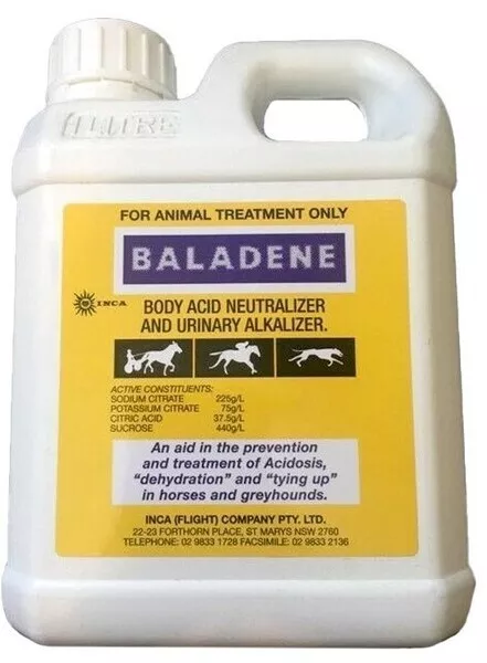 Inca Baladene 5 Litre Body Acid Neutralizer Greyhounds Horses Farming Acidosis