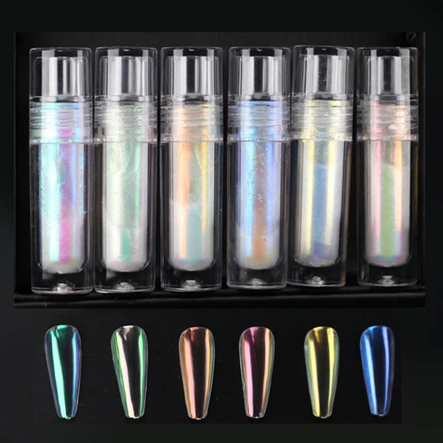 ❥ Liquid Mirror Chrome Powder With Brush Nail Art Glitter UV Gel Nail Polish