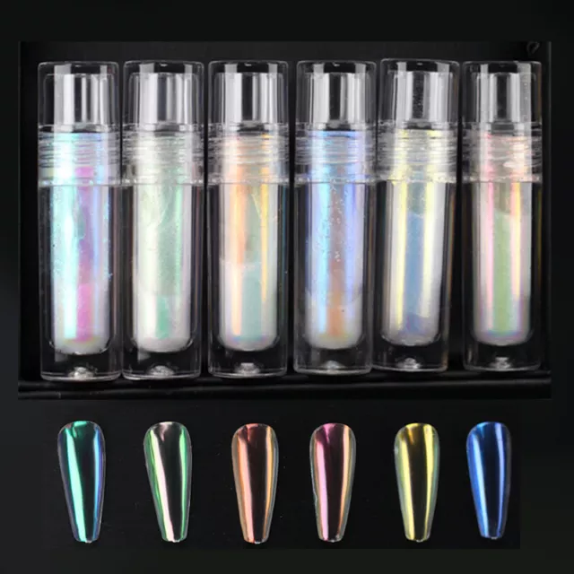 Liquid Mirror Chrome Powder With Brush Nail Art Glitter UV Gel Nail Polish