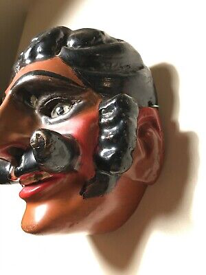 Antique, 1930-1950, Ethnographic, Wooden Mask Guatemala (Guatemalan) "Mexicano" 7