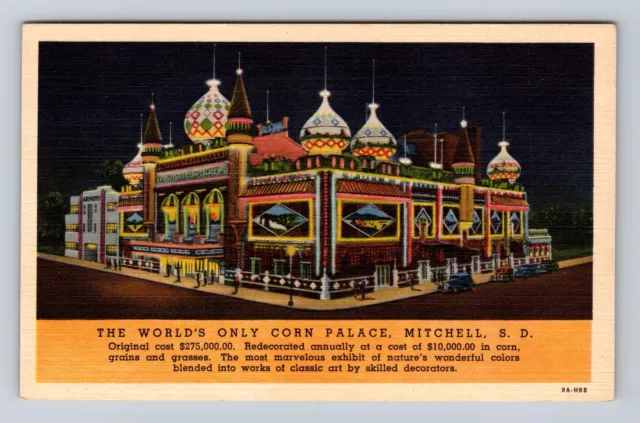Mitchell SD-South Dakota, The World's Only Corn Palace, Vintage Postcard