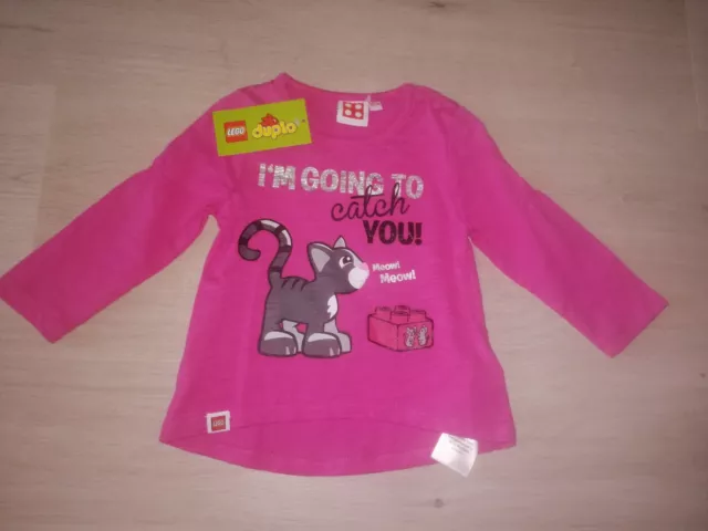 Lego Wear Duplo Langarmshirt Gr. 80 pink Katze