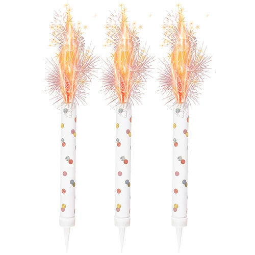 Velas fuente de brillo de oro rosa - paquete de 3
