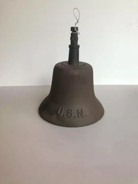 USN United States Navy Harvard Lock Cast Iron Bell World War II 