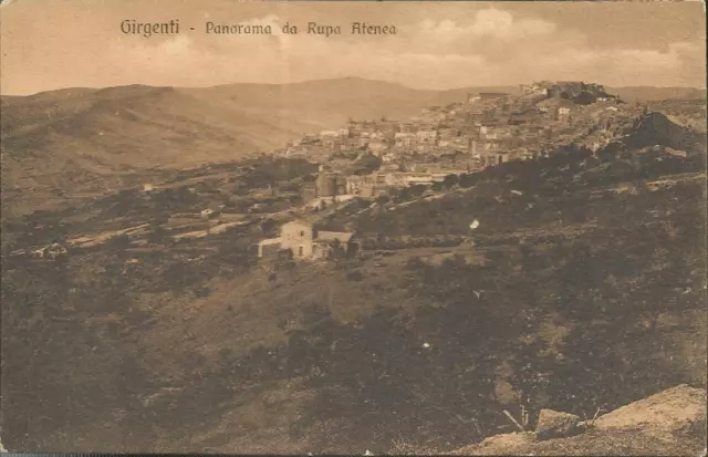 [Vr1] Cartolina Sicilia Agrigento Girgenti Panorama Da Rupa Atenea