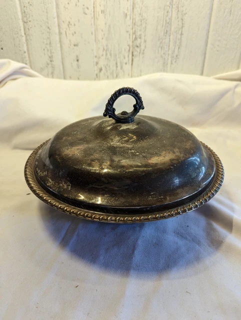 Silver Serving Dish Casserole Bowl Base With Lid