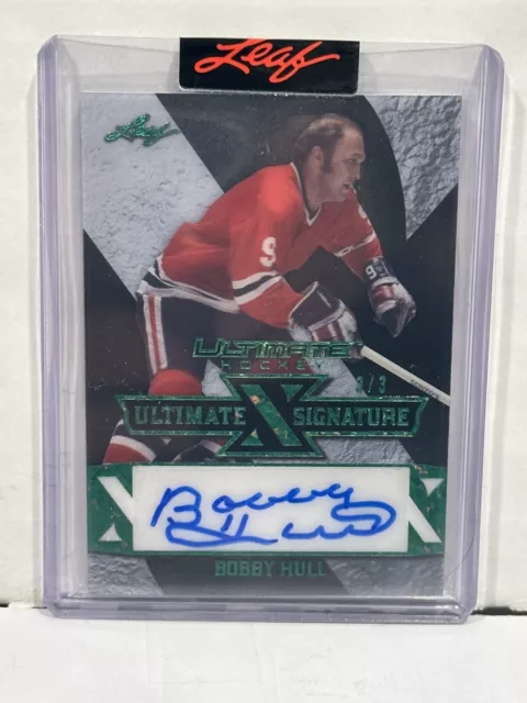 2023 Leaf Ultimate X Signature Bobby Hull Emerald auto/3 #UXS-BH1 HOF Blackhawks