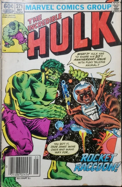 Incredible Hulk #271 Newsstand 1st Appearance Rocket Racoon 1982 Marvel GD