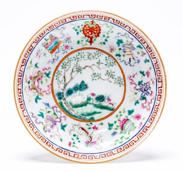 A Chinese Famille-Rose Bajixiang Dish, The Daoguang Seal Mark In Underglaze Blue