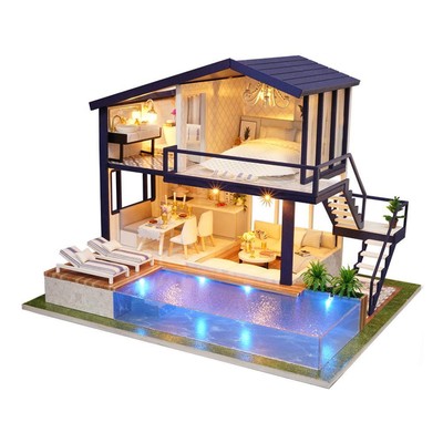 Cuteroom Doll House i mobili fai da te 3D in legno tempo appartamento Bambini Giocattoli 