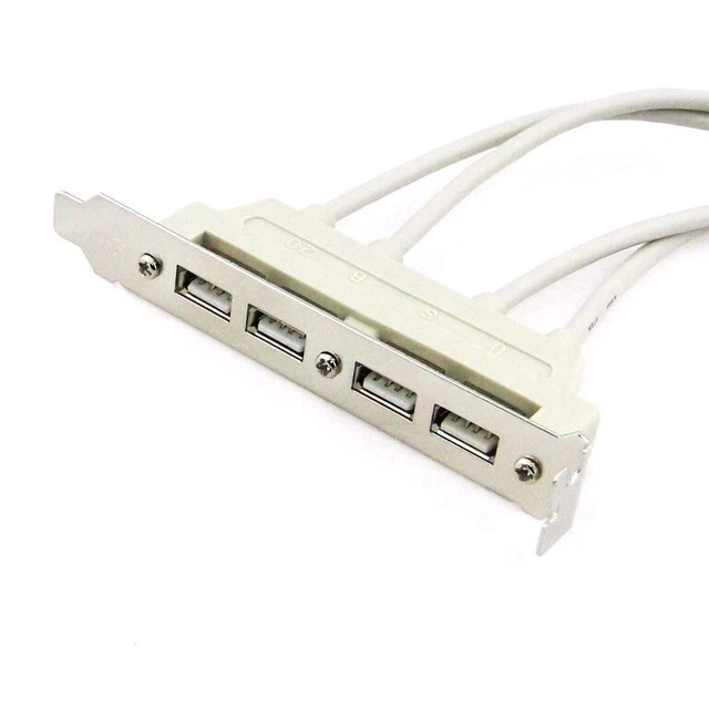 PCI 4 PORTS USB 2.0 Female Screws to Motherboard 9pin Header cable with Bracket