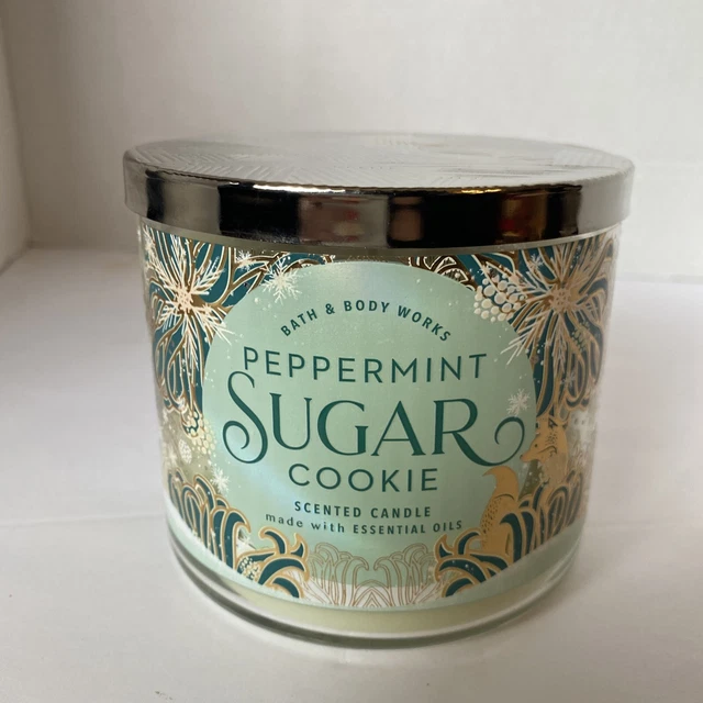 Bath & Body Works PEPPERMINT SUGAR COOKIE  LARGE 3 WICK CANDLE
