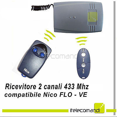 Récepteur Radio Récepteur RX402 2 Canaux 433 MHZ Compatible nice Very Ve Et Flo