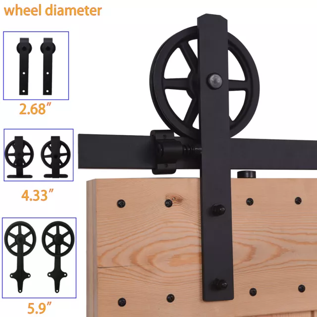 Sliding Barn Door Hardware Rail Kit 4/5/6/8/10FT for Single/Double Wood Doors
