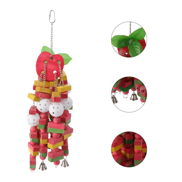 1Pc wooden block bird toys Holz Papagei Biss Spielzeug Kreative Vögel Kauen Spie