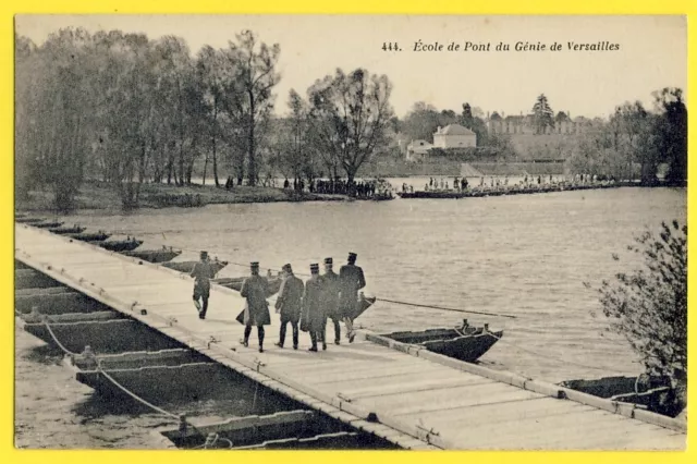 cpa 78 - POISSY en 1916 (Yvelines) ÉCOLE de PONT du GÉNIE de VERSAILLES Animé