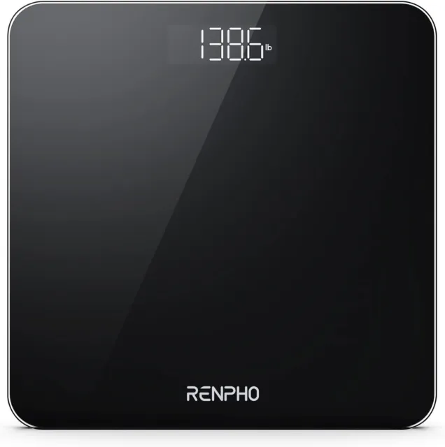 RENPHO Black Digital Bathroom Scales with High Precision Sensors