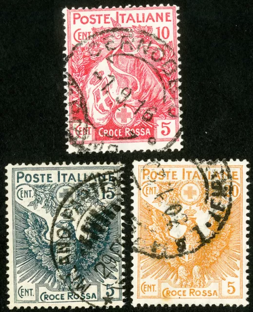 Italy Stamps # B1-3 Used VF Scott Value $86.50
