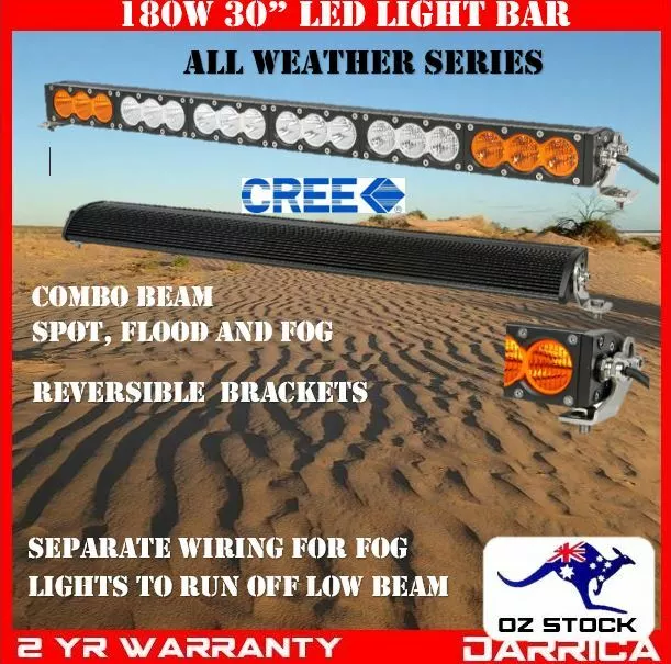 180W 33" High Intensity CREE LED Light Bar Spot Spread Flood Fog 4x4 4wd