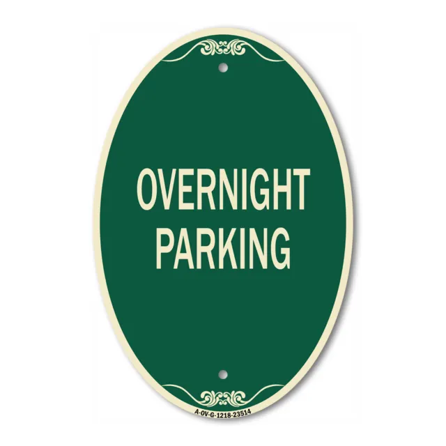 SignMission Designer Series Sign - Overnight Parking 12" x 18" Aluminum Sign