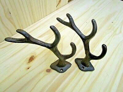 Antlers Wall Hook Rack, Cast Iron, Hat, Coat, Home Decor, Ranch, Barn, Ect