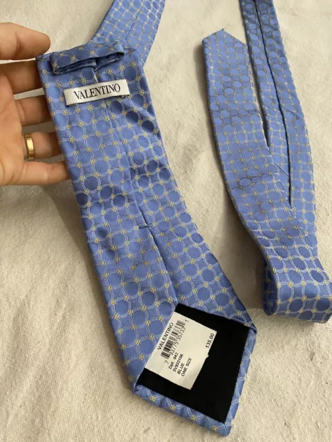 NWT Mens Valentino Silk Tie Light Blue 2