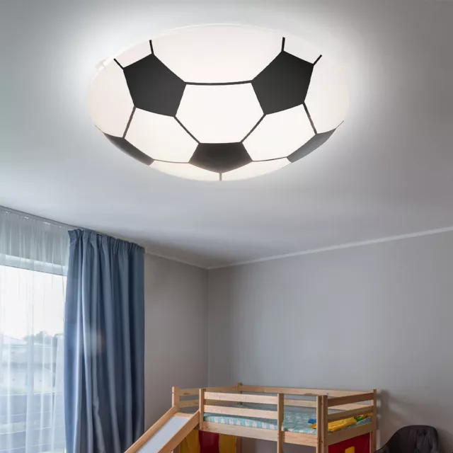 Plafonnier Suspension Lumières de Chambre Enfant Football Design Noir Blanc Rond