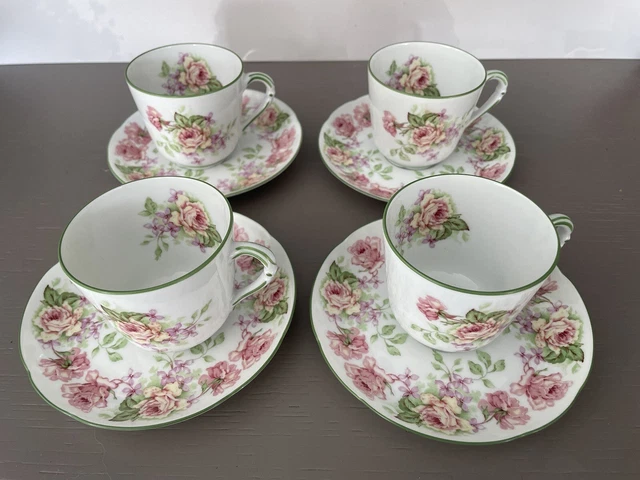 bernardaud porcelaine de limoges Eugenie de Montijo 4 Tasse et sous Tasse à Café
