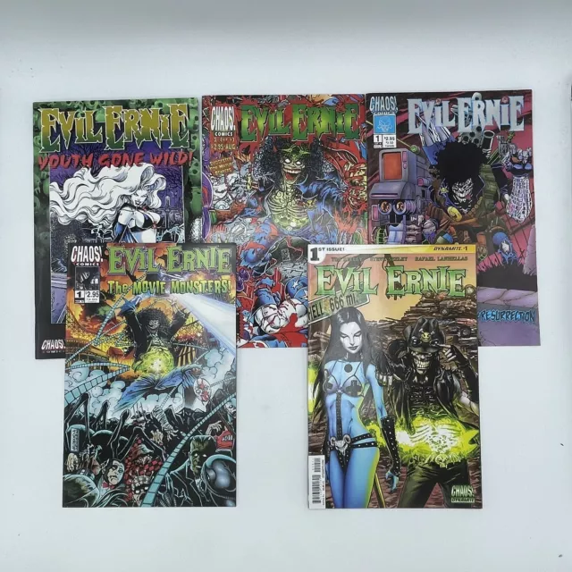 Lot of 5 EVIL ERNIE #1s Movie Monsters Resurrection Superheroes CHAOS Comics