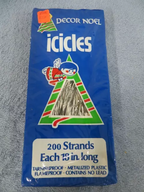 Vintage NOS Decor Noel Christmas Tree Icicles Tinsel - 200 Strands