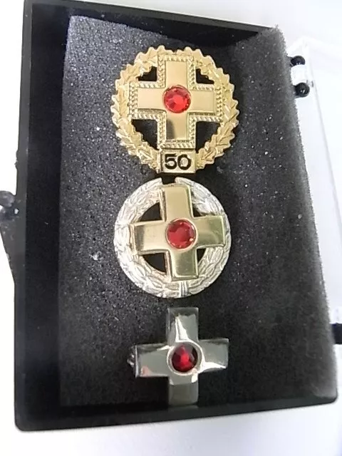 3 Pin Rotes Kreuz 50 Jahre Gold 50 Zivilpin