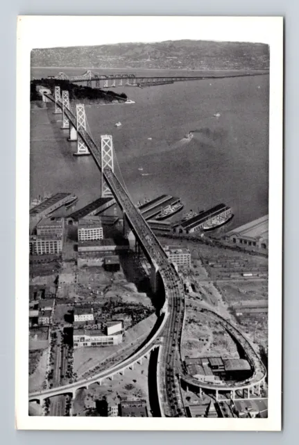 San Francisco CA-California, Oakland Bay Bridge, Antique, Vintage Postcard