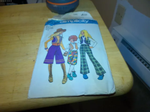 Simplicity 9538 Pattern Girl Bolero Gaucho Knickers Bell-bottom size 8