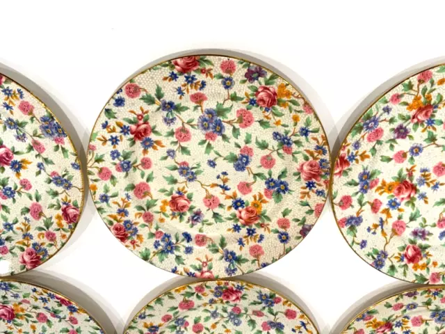 8 ROYAL WINTON GRIMWADES OLD COTTAGE CHINTZ ENG BREAD PLATES Floral Roses 6 3/8” 4