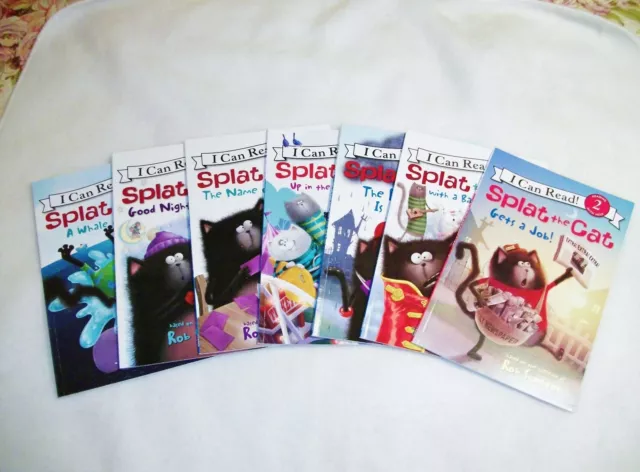 LOT of 7 SPLAT THE CAT LEVEL 1 I CAN READ Books/Readers Rob Scotton