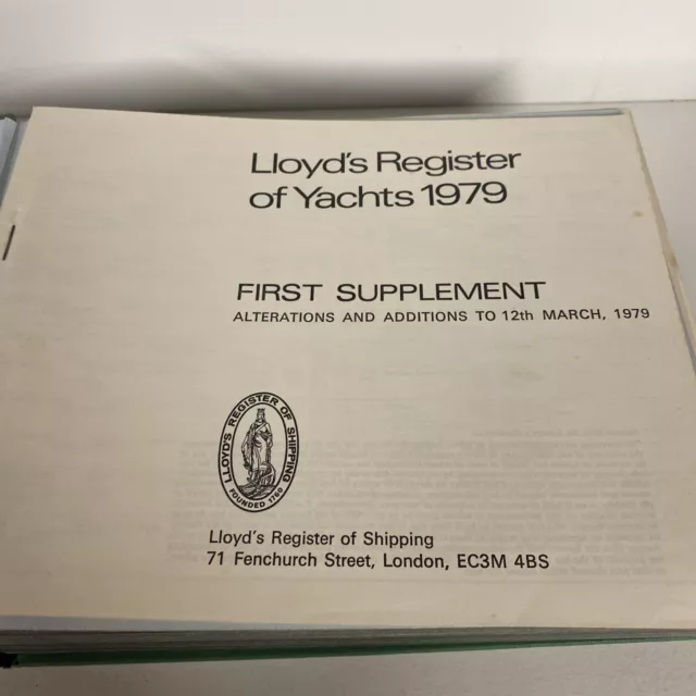 Lloyd's Register of Yachts 1979 Ray Lippiatt. Nautical. Hardcover. I1 3