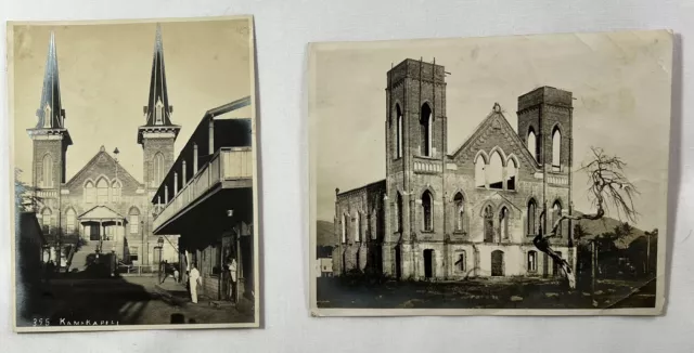 Vintage Hawaiian Black & White Photos of Kaumakapili Church - circa 1900's