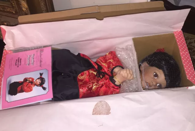 Porcelain Doll Tender Peony Praying Girl Doll Paradise Galleries Chines Vtg