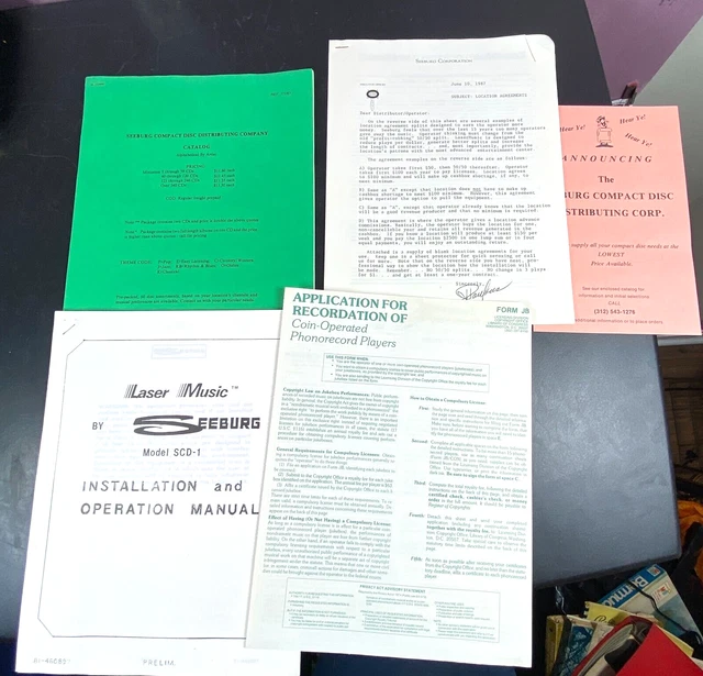 SEEBURG Jukebox Installation & Operation Manual Model SCD-1 Laser Music CD +
