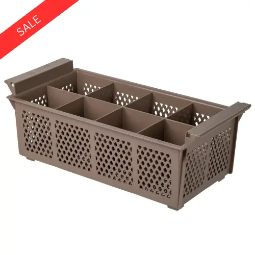 8 Compartment Brown Plastic Dishwasher Machine Flatware Rack without Handles New