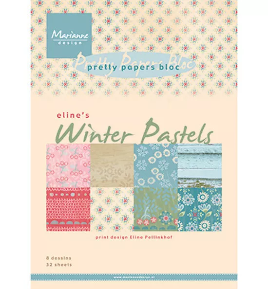 Papel con motivo de diseño - "Eline's Winter Pastels" de Marianne Design (PB7046)