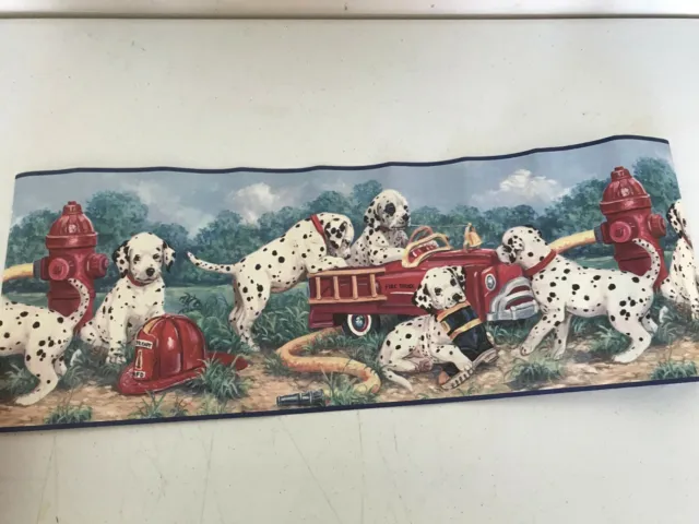 Chesapeake Wallpaper Border Lot 4 Fire Trucks Dalmatian Dogs Sealed Nursery Boys